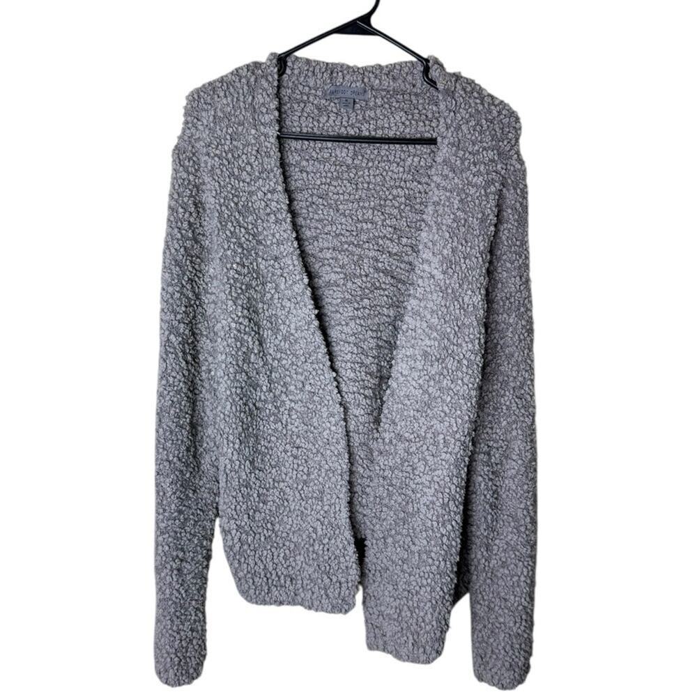 BAREFOOT DREAMS Taupe Boucle Cozy Soft Open-Front Cardigan Medium BDWNV1105